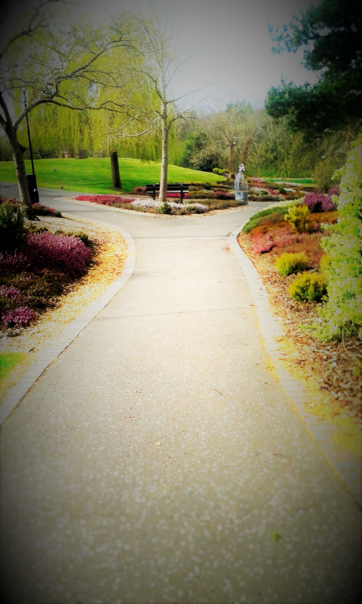 The start of the path when you come out of the car park