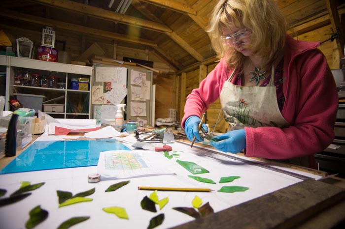 OPEN STUDIOS - Lady doing a collage