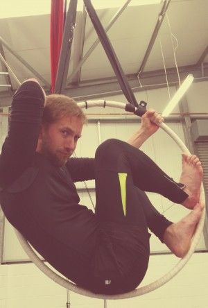 Adventure Circus squashed in hoop