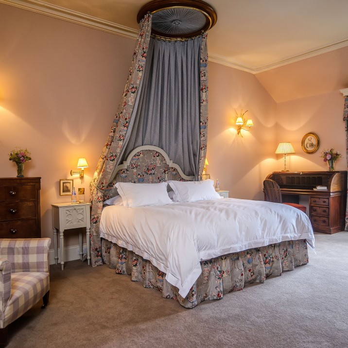 You can book to stay in the luxurious 5 Star Balvaird Apartment within the Scone Palace Grounds.  With 3 Double Rooms it can sleep up to 6 people.