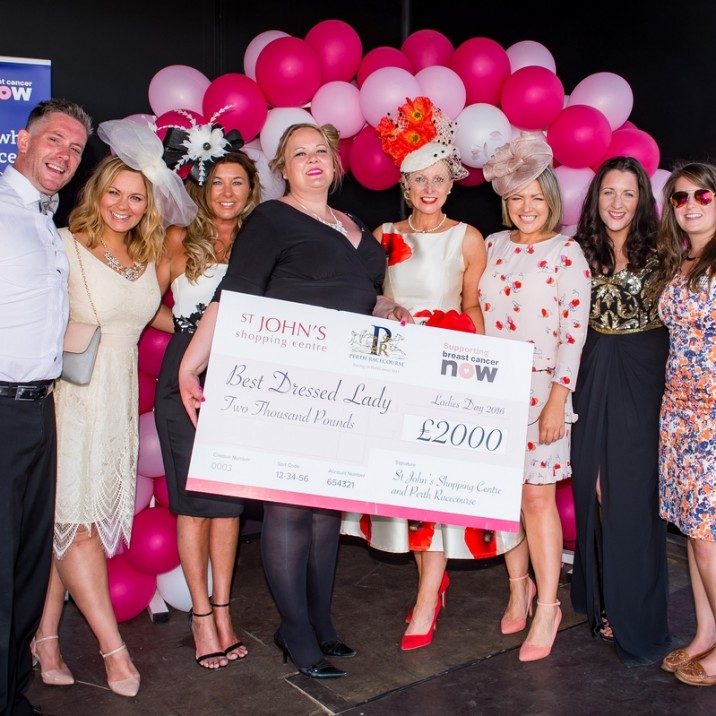 The best dressed lady was presented with her cheque by Claire McDiarmid from St John's Shopping Centre.