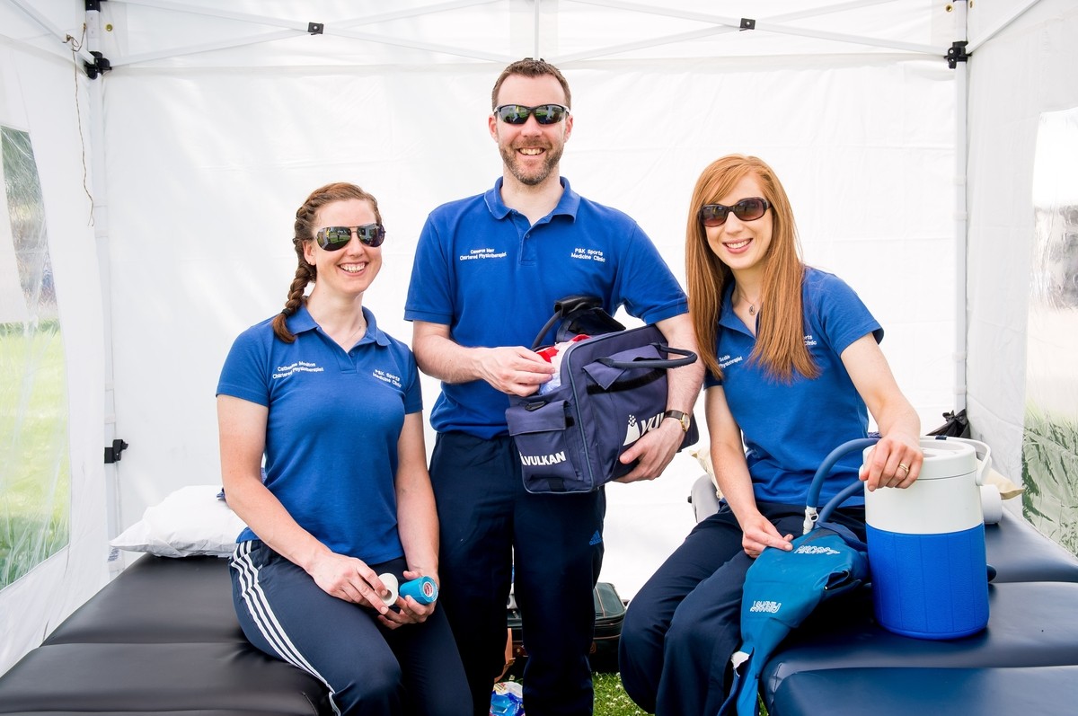 The physio team at the Scottish Volleyball Championships 2016 were on hand for the day.  They were enjoying the sunshine in between appointments!
