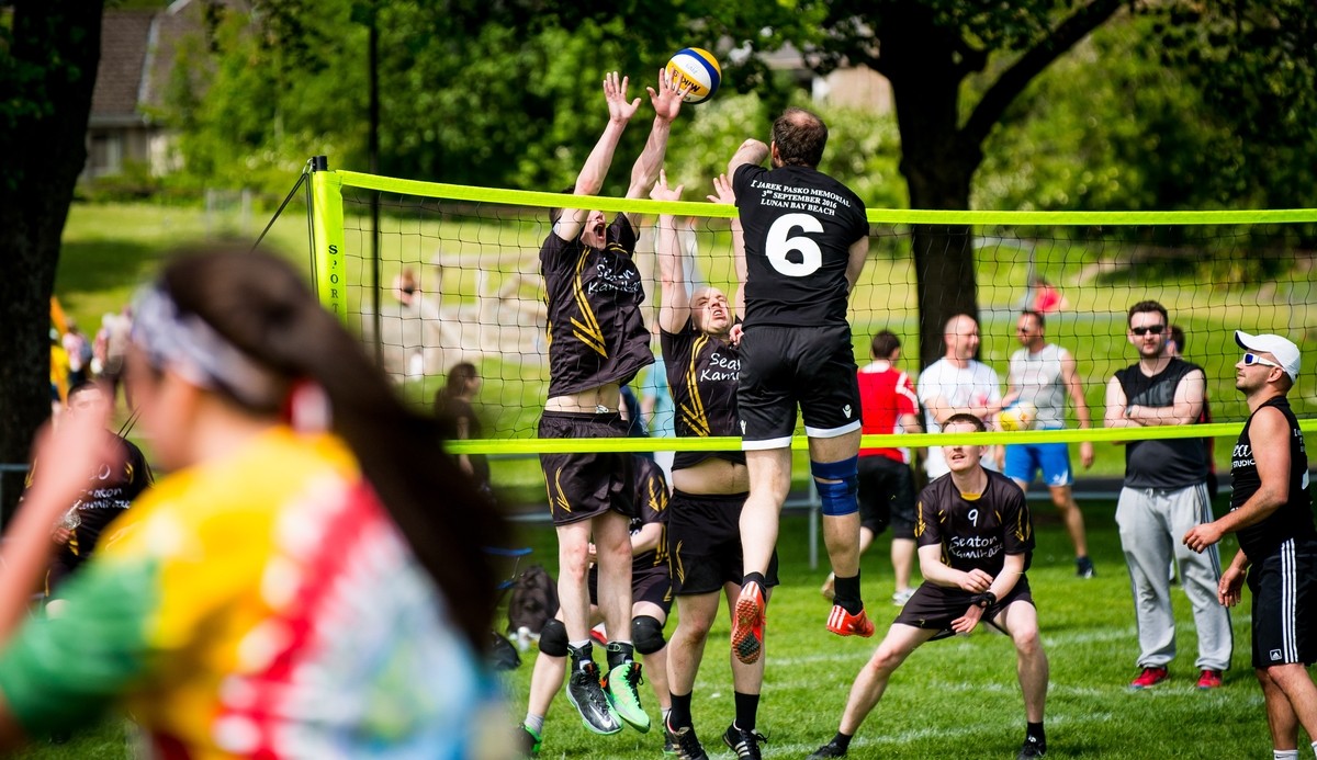 The teams were very competitive and were all playing to win the Scottish Volleyball Championships!