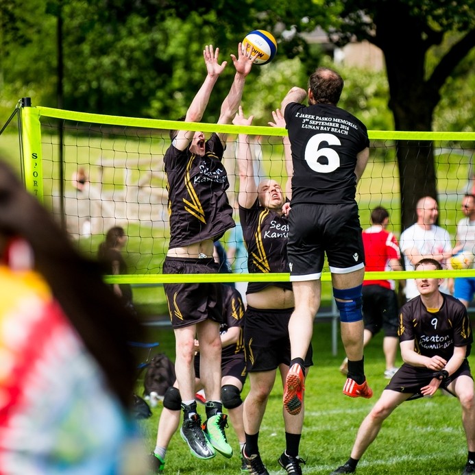 The teams were very competitive and were all playing to win the Scottish Volleyball Championships!