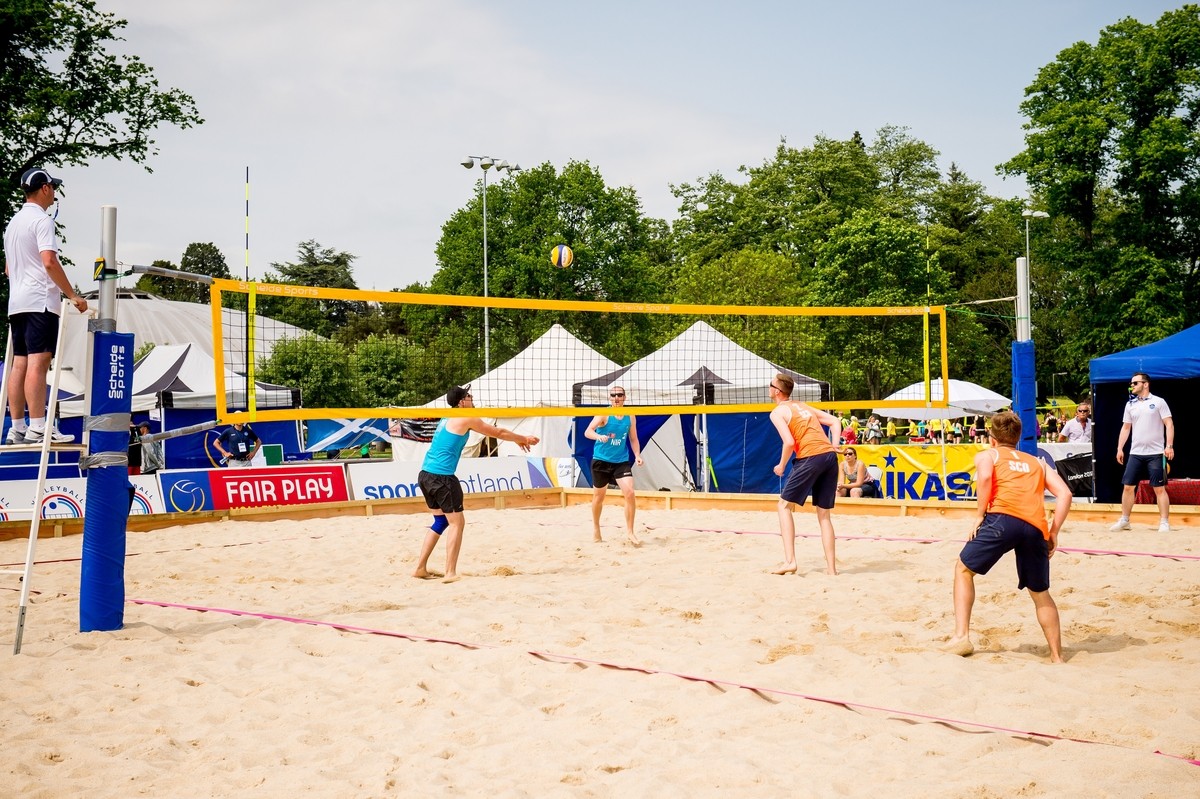 The North Inch in Perth had been turned into a beach for the Scottish Open Volleyball Championships. It looked amazing and the sun was shining.