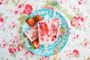 Strawberry and Cream Ice Pops