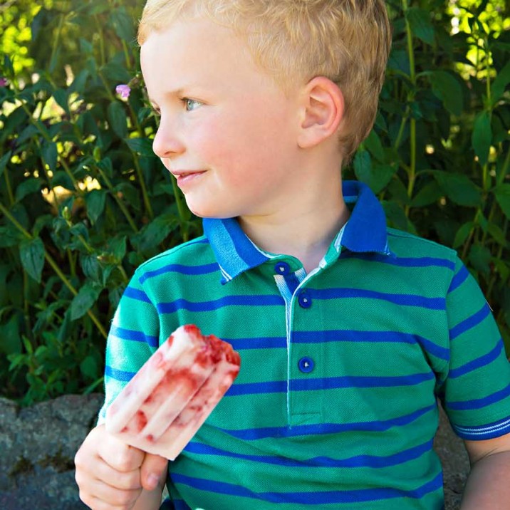 This week Gill has gone all summery and made some strawberry and cream ice lollies. These are perfect for long summner nights in the garden and healthy for the kids to cool down and snack on.