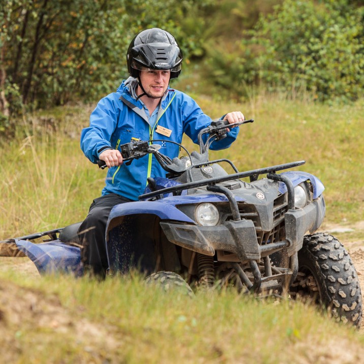 The quad bikes are great fun to drive over all the different terrain on the grounds at Crieff Hydro.