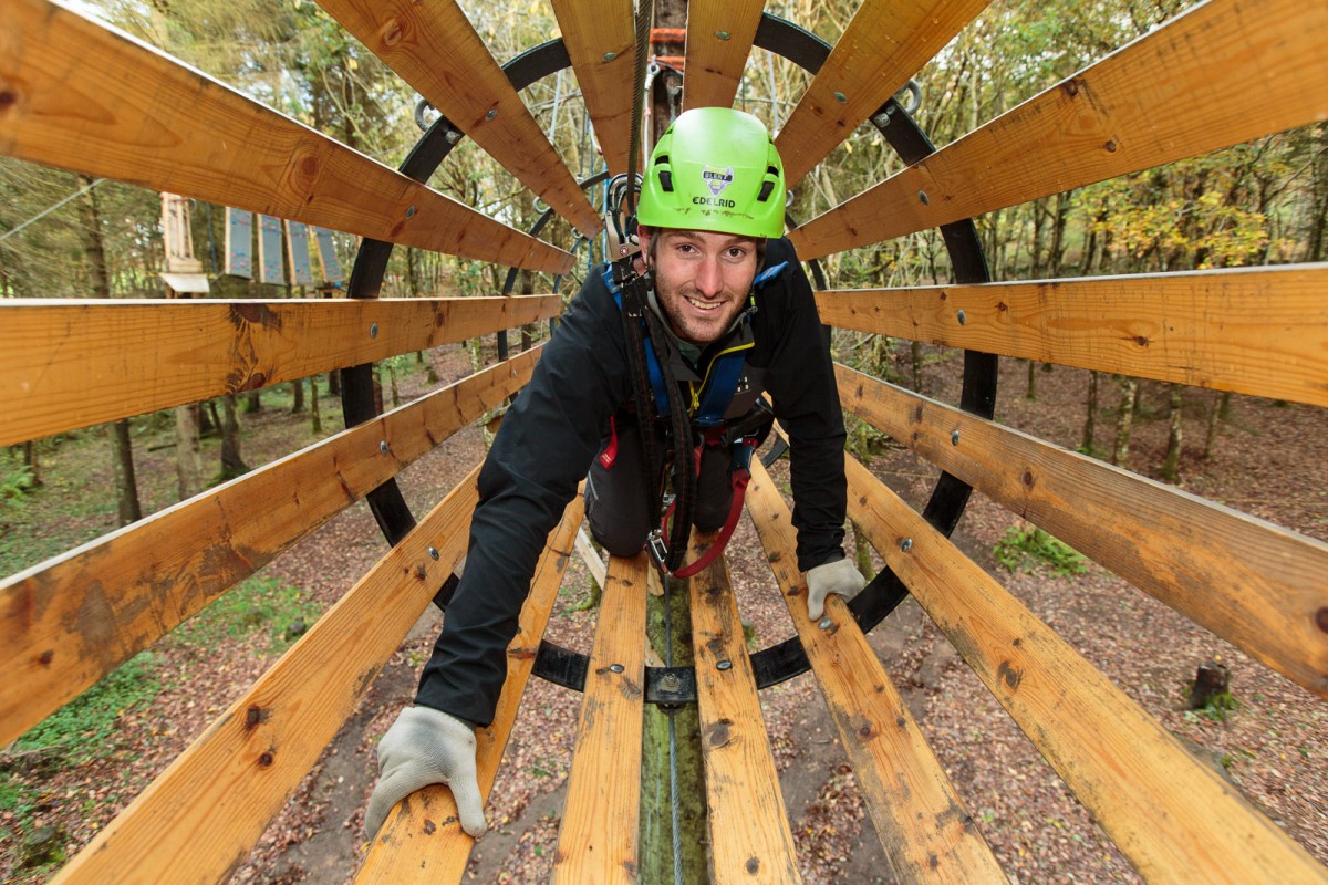 Navigate your way through the tree-top adventure at Crieff Hydro!