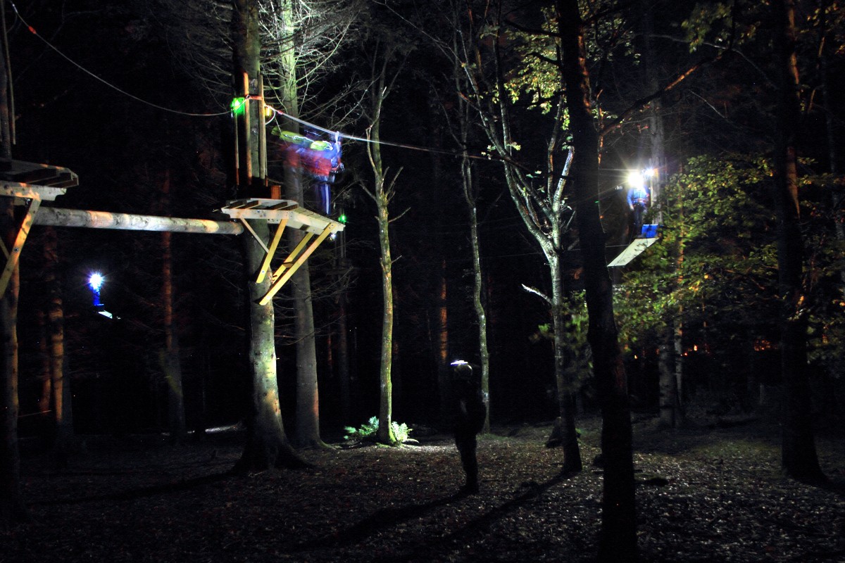 Make it a bit more challenging and book your tree top adventure when it's dark outside!