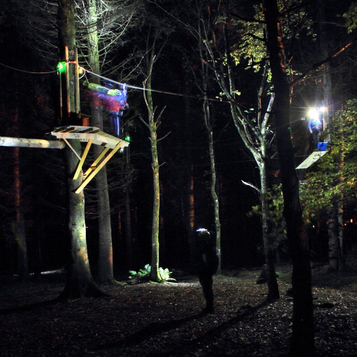 Make it a bit more challenging and book your tree top adventure when it's dark outside!