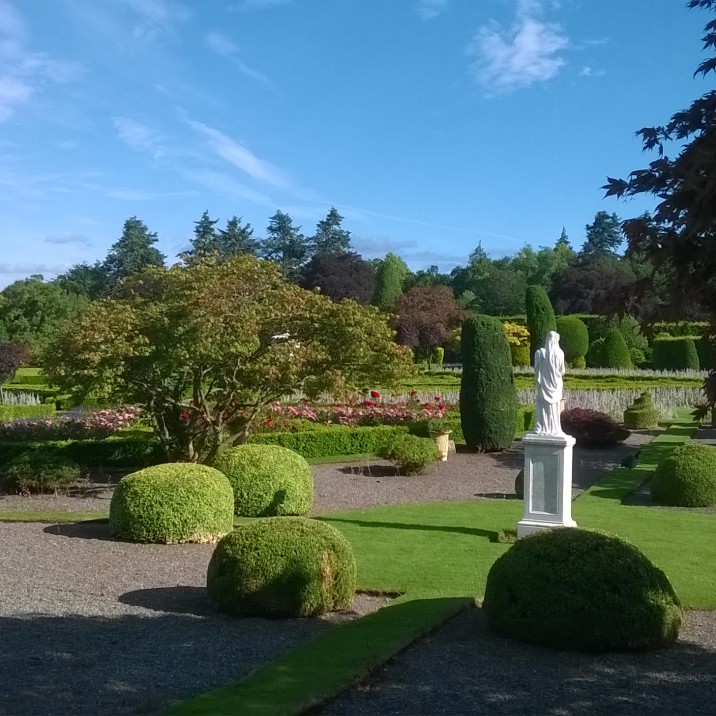 Drummond Castle Gardens in Perthshire has all the characteristics of a courtly, 17th century Scottish Renaissance garden. It is a composite garden, restructured in early Victorian times and renewed again in the 20th century when the garden framework and the exceptional interest of the original 19th century design were carefully preserved.