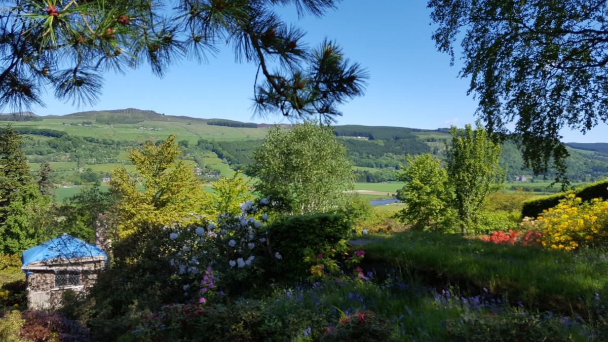 The view that you get from Bolfracks Gardens is spectacular. Perfect for Burns 'On a Bank of Flowers'