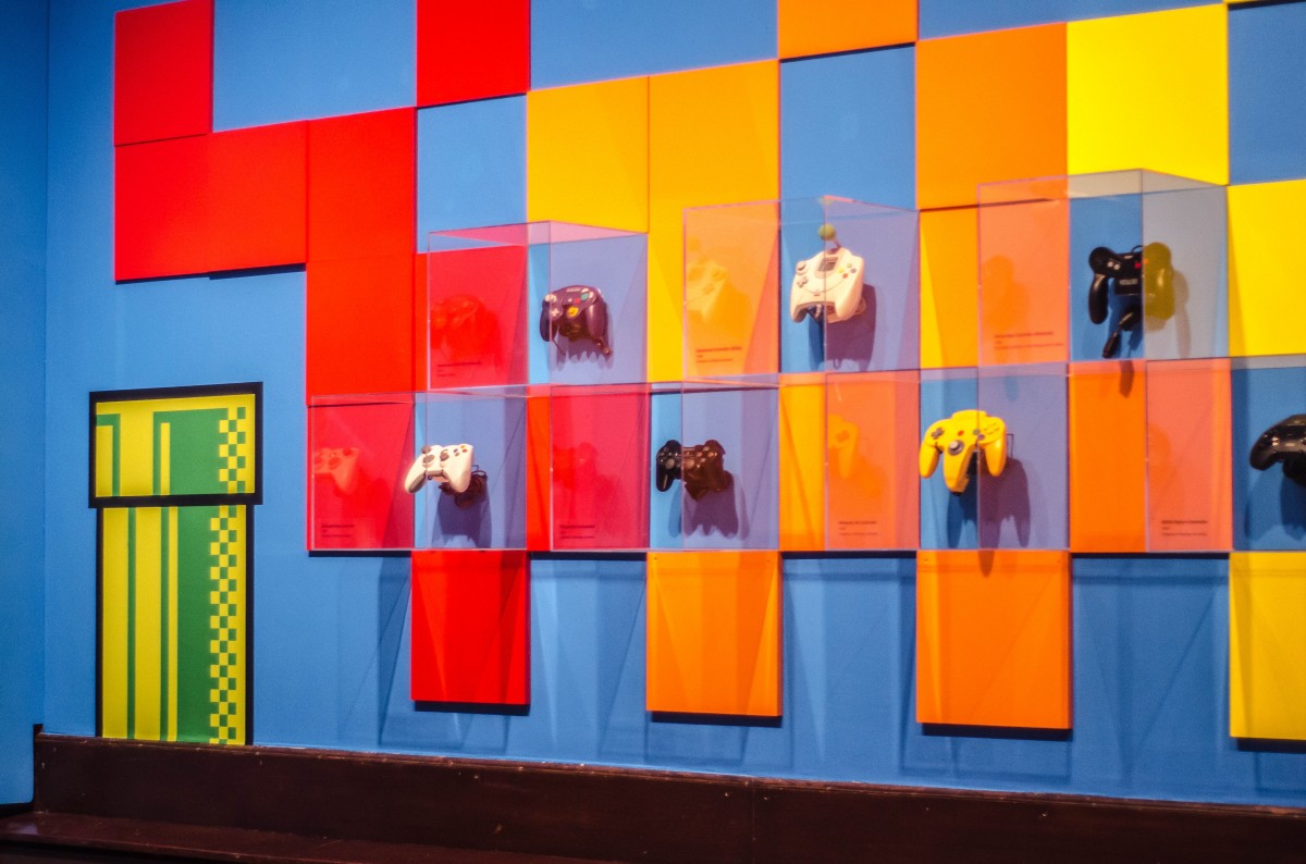 The exhibition displays the changes in the gaming world from sega mega drives to x-box 360's you can see it all.