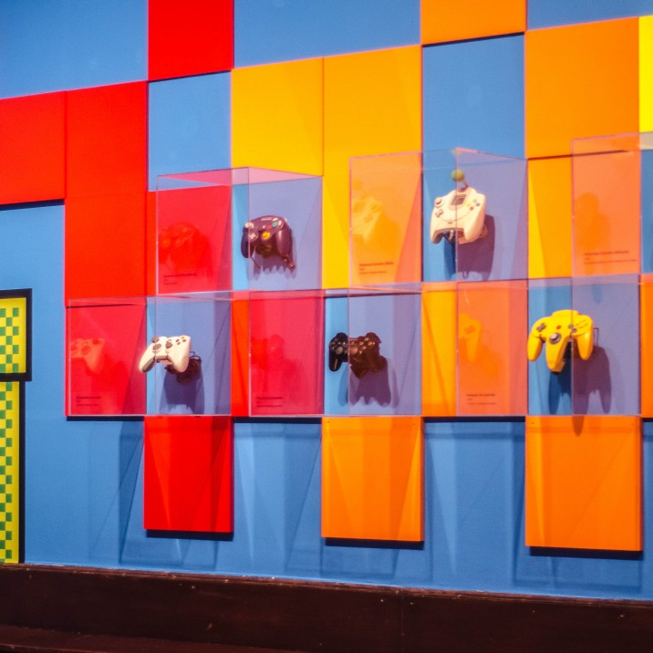 The exhibition displays the changes in the gaming world from sega mega drives to x-box 360's you can see it all.