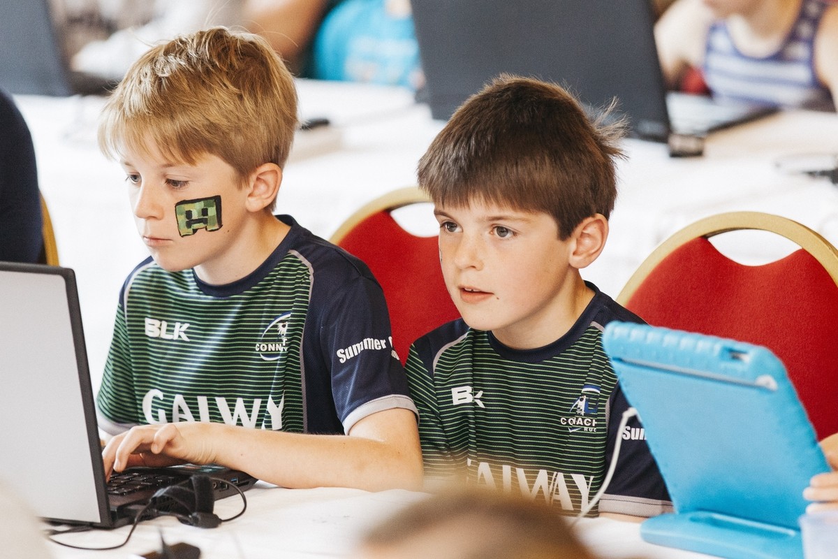 All the kids brought their own laptops to play the game and loved seeing the hotel they were in made into minecraft!