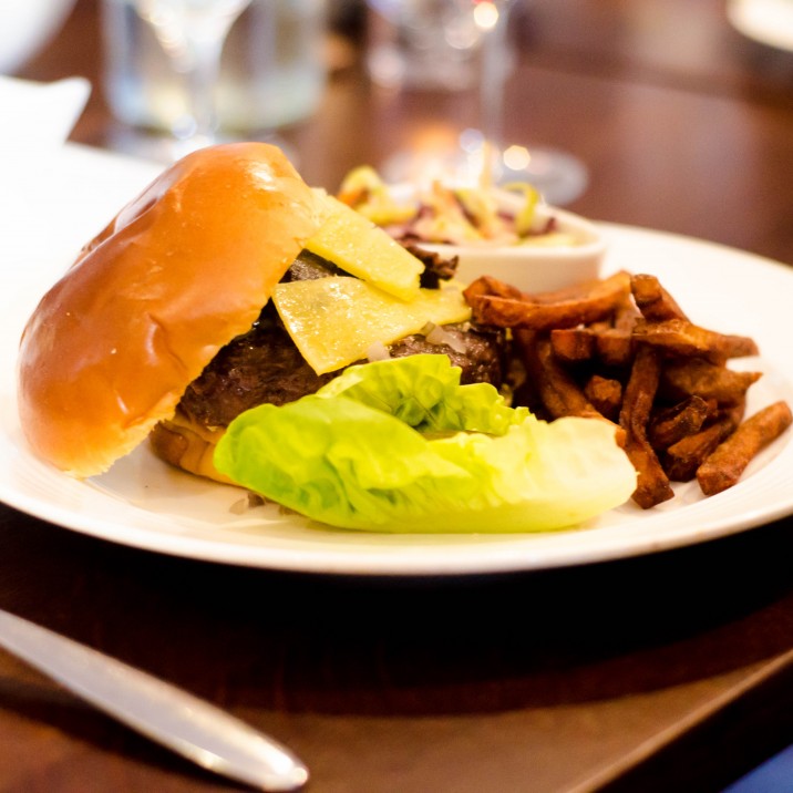 This delicious Scotch beef cheek burger with scotch chedder, smoked bacon and fries is a staple on the specials menu.  You have to try this!