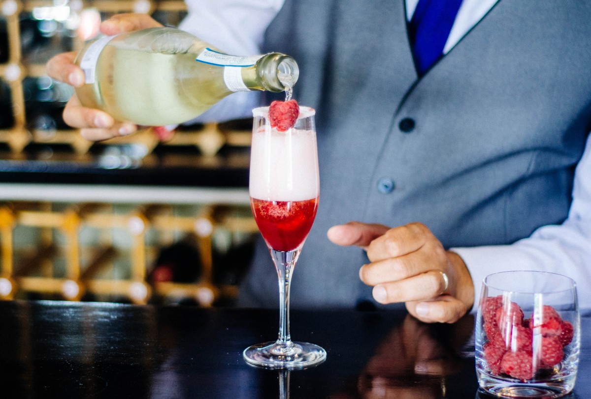 Try 63 Tay Street's refreshing seasonal aperitif of Edinburgh Gin, Prosecco and fresh Blairgowrie raspberries.