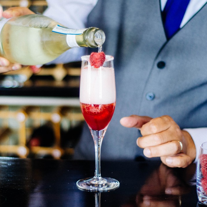 Try 63 Tay Street's refreshing seasonal aperitif of Edinburgh Gin, Prosecco and fresh Blairgowrie raspberries.