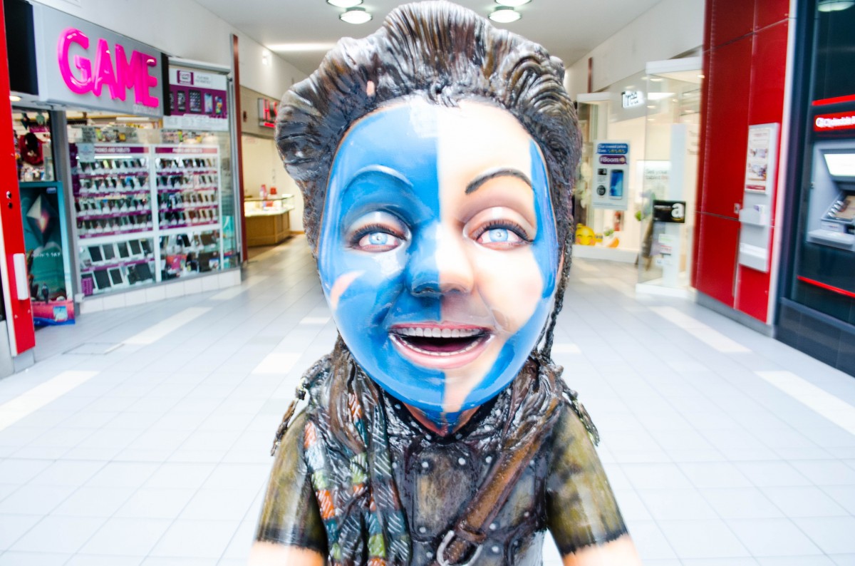 This Braveheart inspired Oor Wullie goes perfectly outside the Scottish Shop in St John's Shopping Centre!