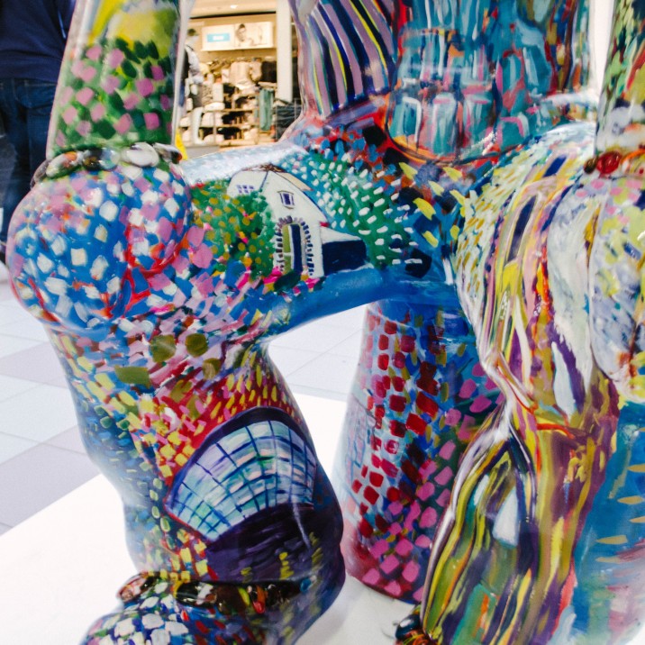 GG in St Johns shopping Centre by Grays School of art graduate Shelagh Swanson. Shelaghs Wullie is a celebration of Scotlands most iconic Architecture and Design in honour of 2016 being Scotlands Year of innovation, Architecture and Design.