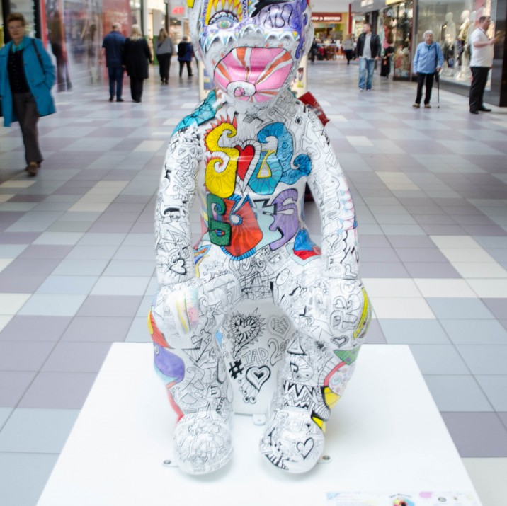 This ScotSpirit Wullie was designed by Vanessa Gibson.  Vanessa teaches art and design in a school in Fife. Her Wullie is covered in a poem that sums him up perfectly!