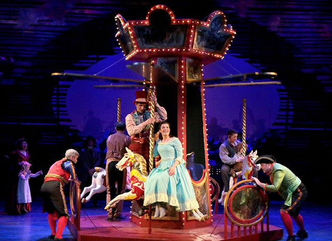 The set is spectacular for the well known and fantastic Oscar Hammerstein II broadway show, Carousel. See it at Pitlochry Festival Theatre this Summer 2016.