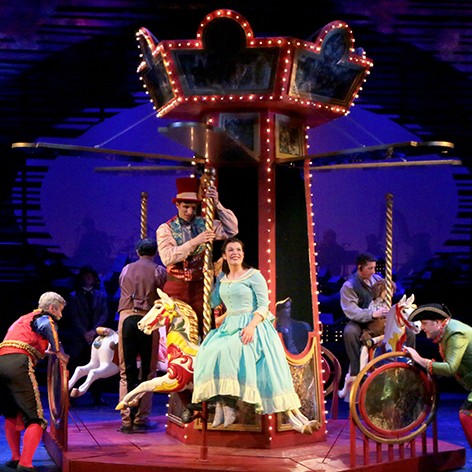 The set is spectacular for the well known and fantastic Oscar Hammerstein II broadway show, Carousel. See it at Pitlochry Festival Theatre this Summer 2016.