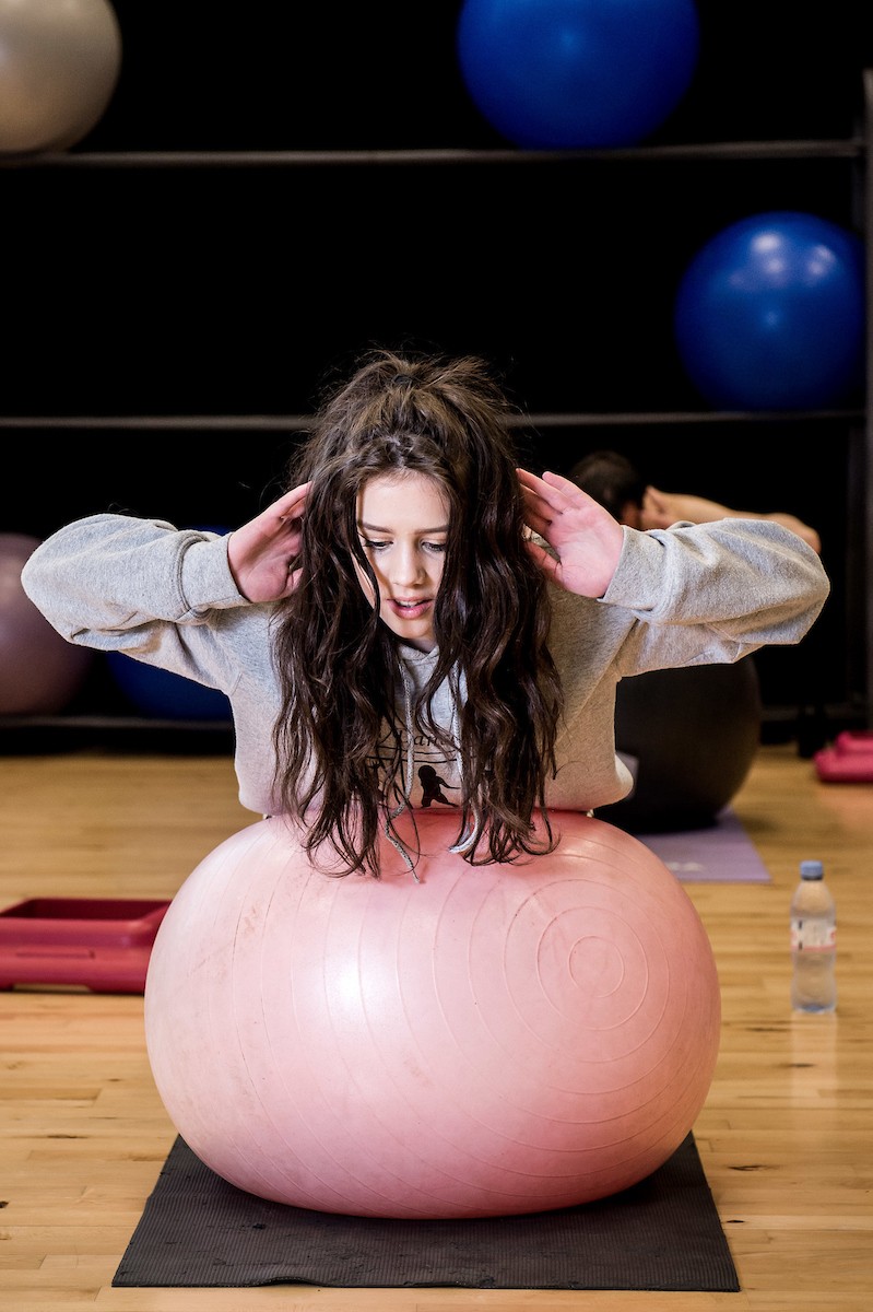 Fitness Core Stability girl on ball