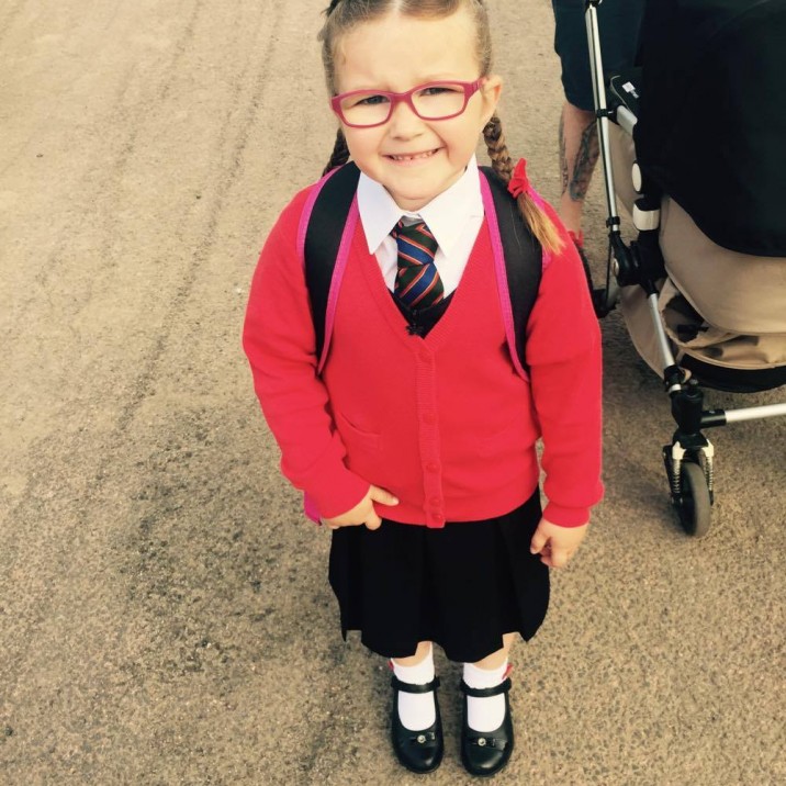 Nicola sent this cute pic of Ayla all ready for her first day at school, super cute!