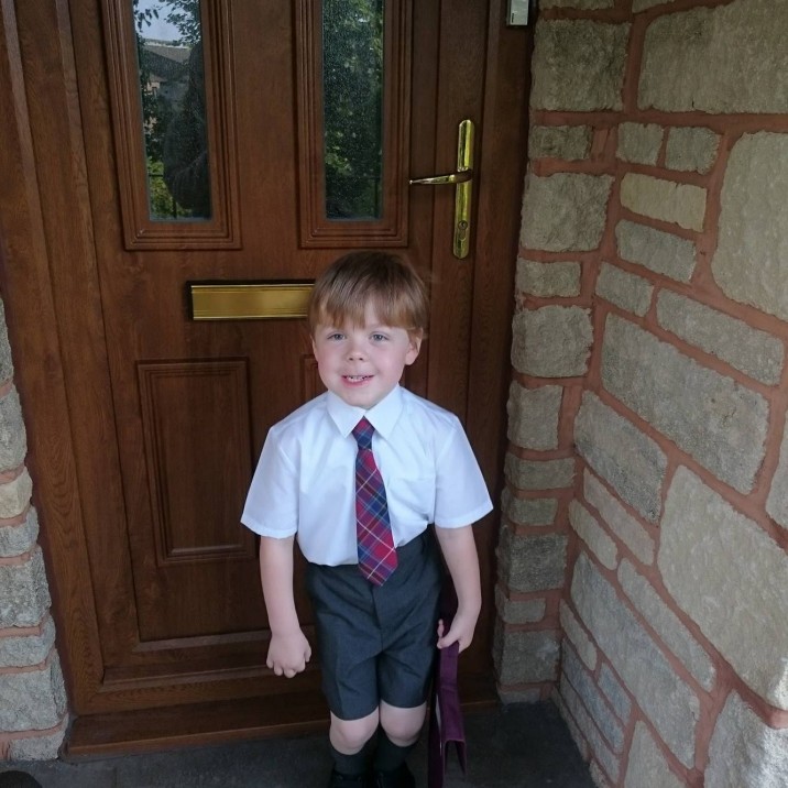 Sarah sent us this picture of Noah and let us know that he had a great first day at Crieff primary. Good work Noah!