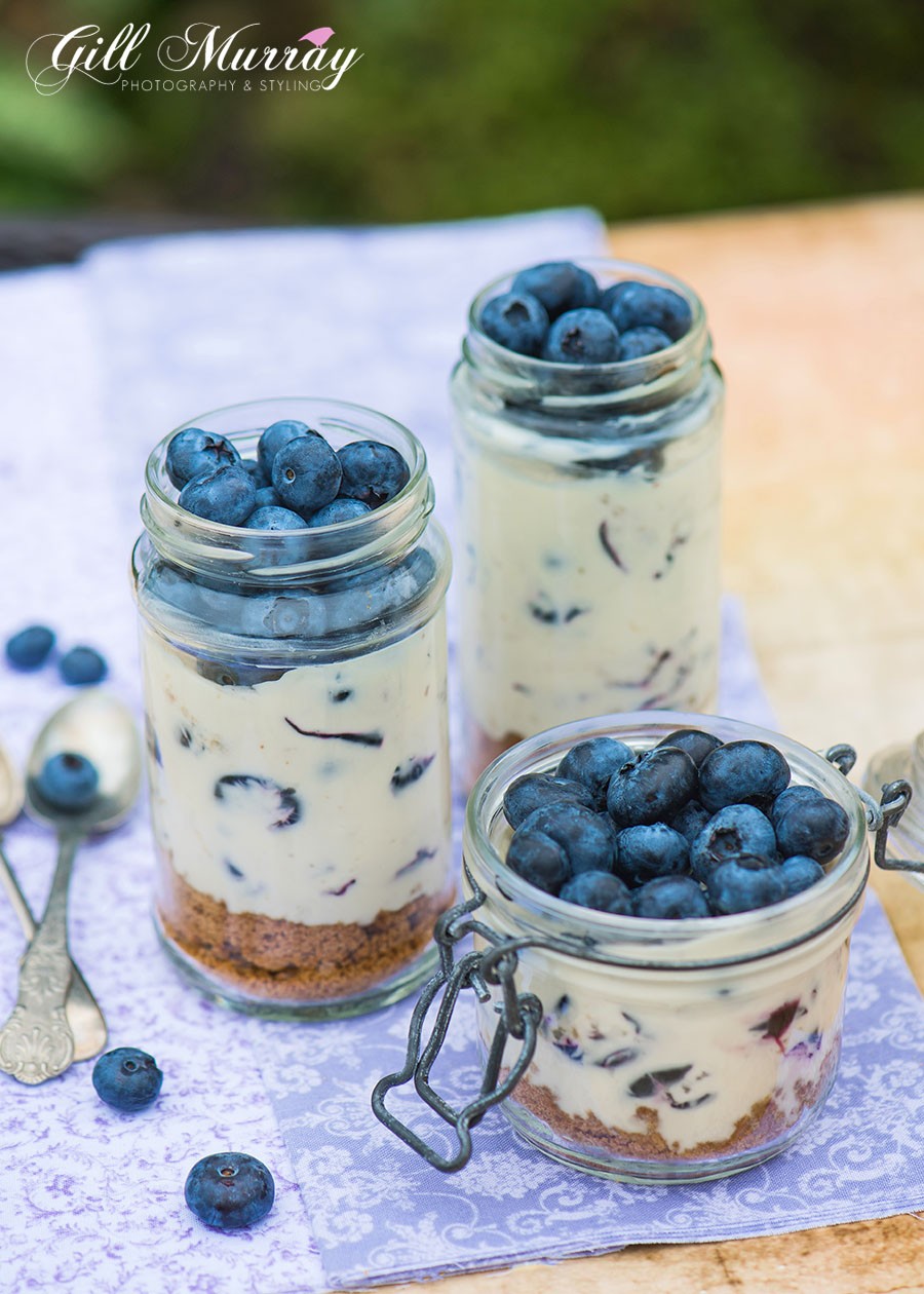 This weeks #smallcityrecipe is a deliciously fruity blueberry cheesecake in a jar.  Layer it up in the jar and serve!