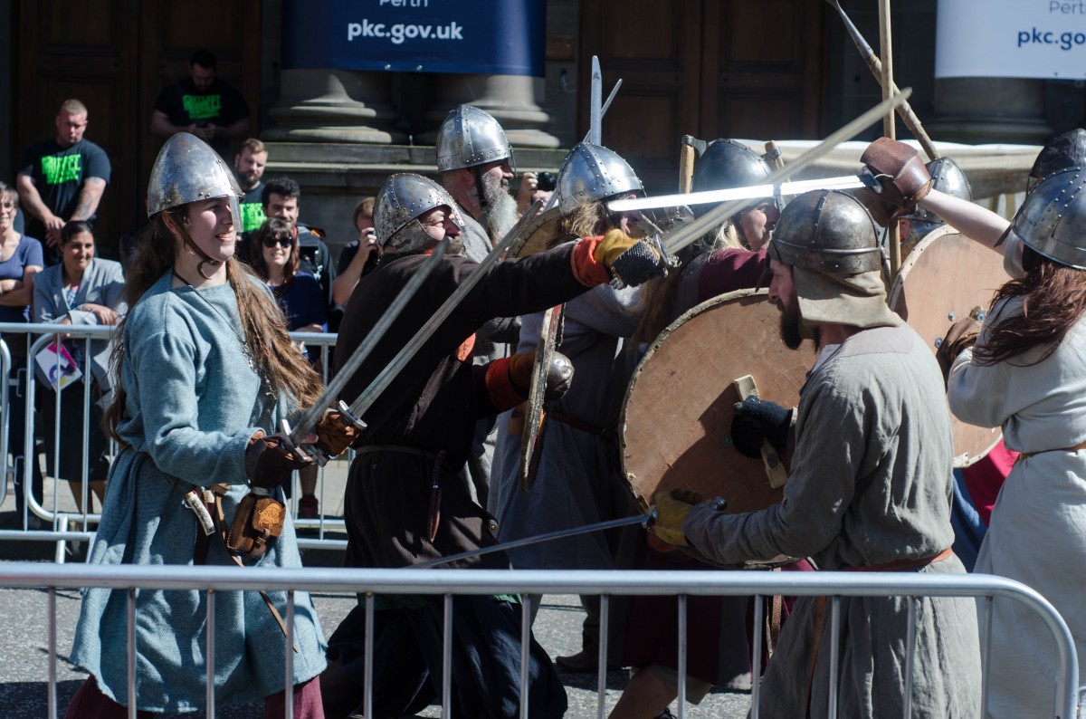 The vikings were battling it out in Perth City Centre as part of the Treaty of Perth celebrations.
