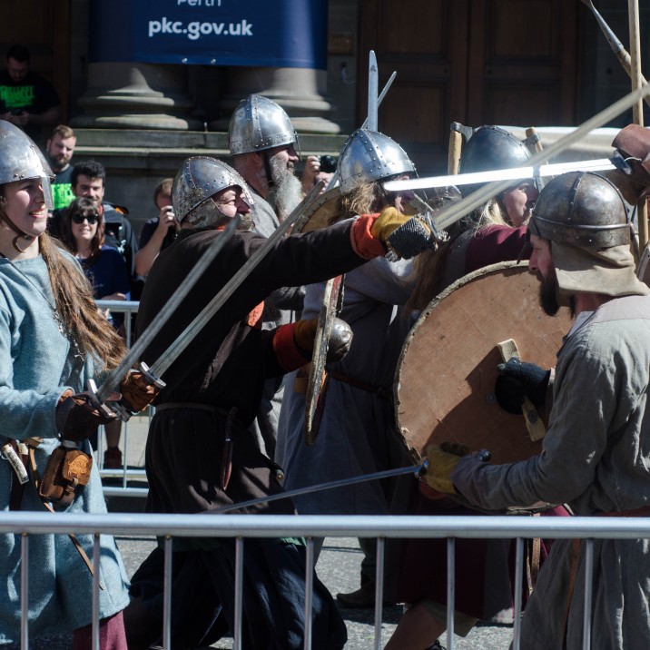 The vikings were battling it out in Perth City Centre as part of the Treaty of Perth celebrations.