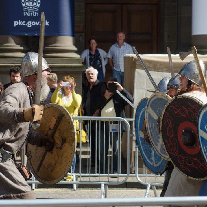 The vikings had their shields up and ready for a right good battle outside the Perth City Hall.