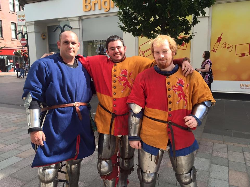 The Scottish Knight League were happy to get pictures taken with budding knights!