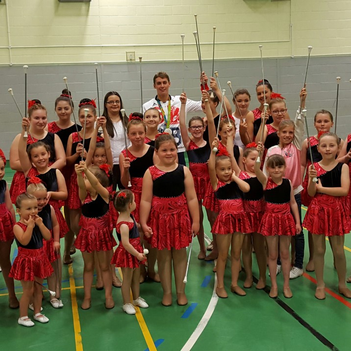 Our local Silver Olympic medalist Stephen Milne visited the kids at the Letham Majorettes club. They were super happy to see him!