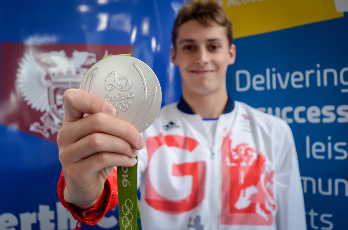 Stephen proudly showing off his shiny Silver medal! Well done Stephen! We can't believe that a boy from our lovely little city here in Perth, Scotland is an Olympic medalist!