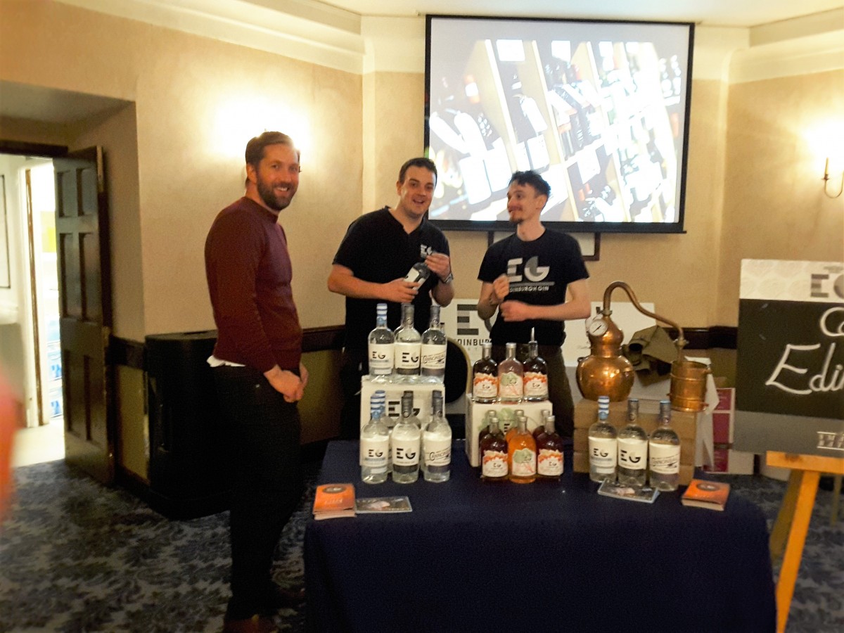 After finishing his Small City Recipe Feature, Graeme Maxwell was keen to go round the stalls and get a wee Gin sample!