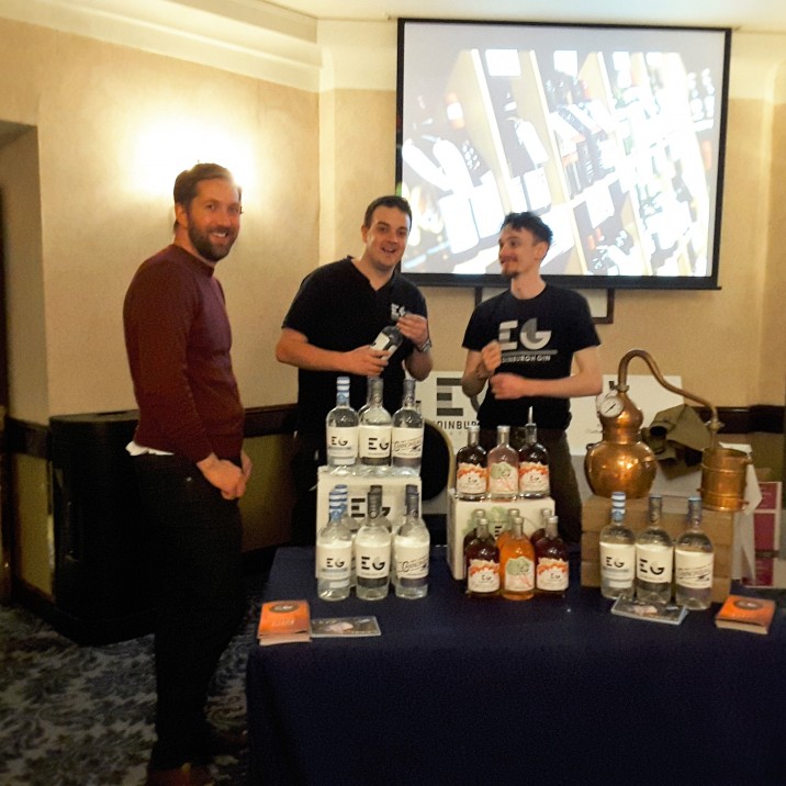 After finishing his Small City Recipe Feature, Graeme Maxwell was keen to go round the stalls and get a wee Gin sample!