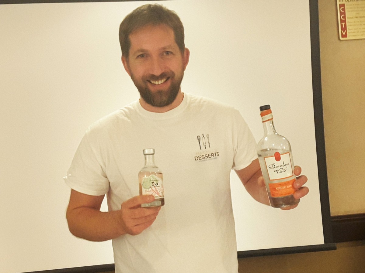 Graeme Maxwell from Maxwells Desserts was more than happy to pose for the camera with the Gin he was using in his tasty cheesecake.