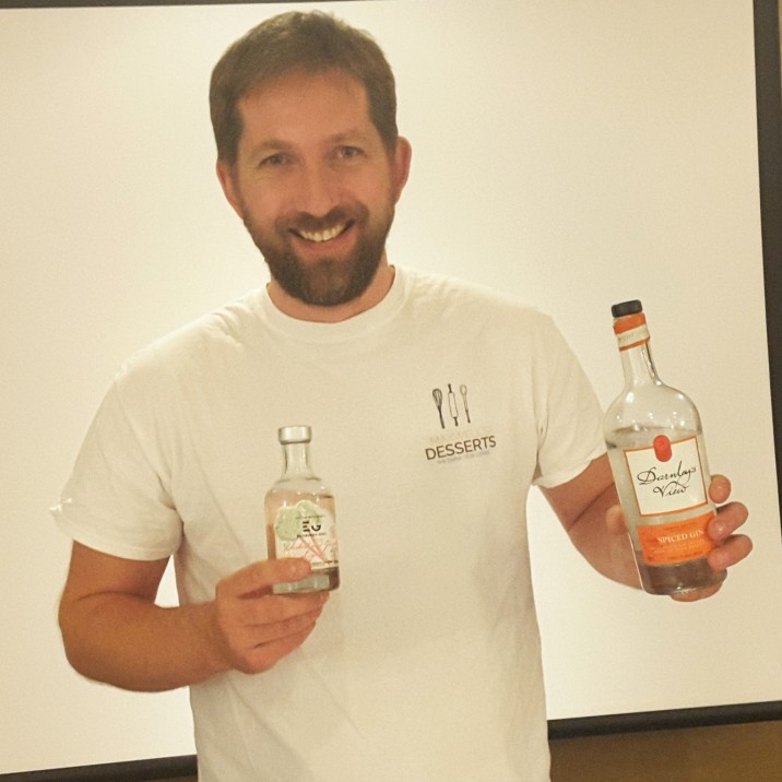 Graeme Maxwell from Maxwells Desserts was more than happy to pose for the camera with the Gin he was using in his tasty cheesecake.