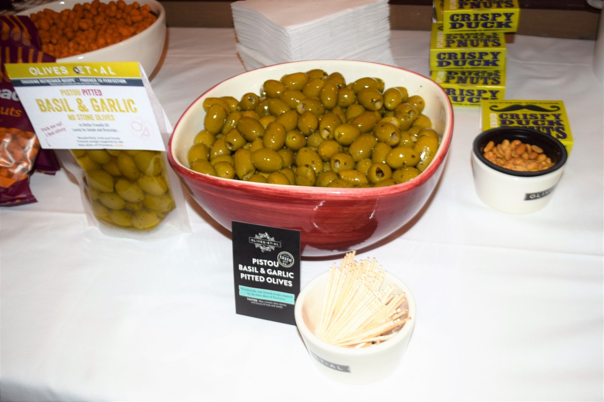 There was a selection of tasty olives, nuts and appetizers on offer.