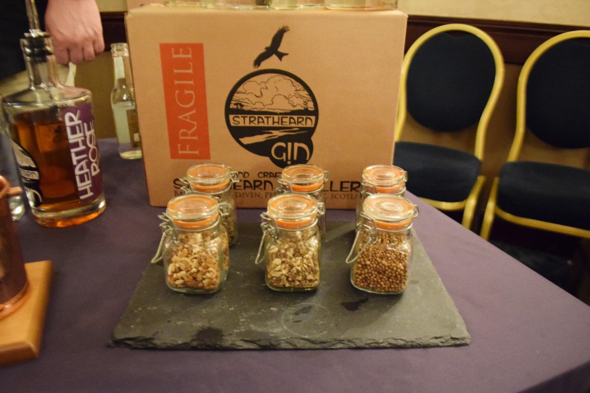 There was a range of different flavours and spices in all the different Gins on offer from Starthearn distillery in methven.