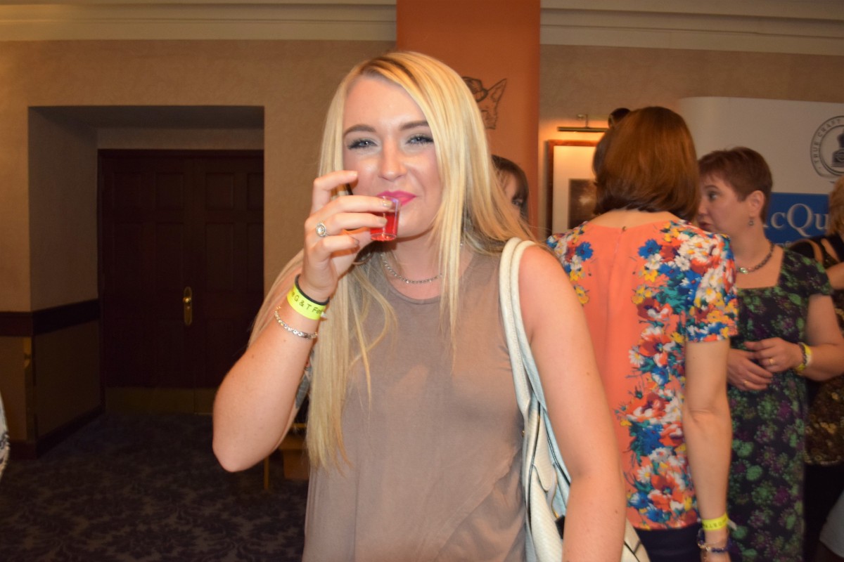 Hannah was having a great day tasting all the gins. cheers!