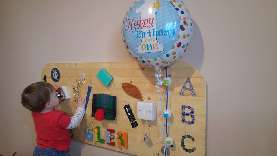 Birthday Presents sensory board