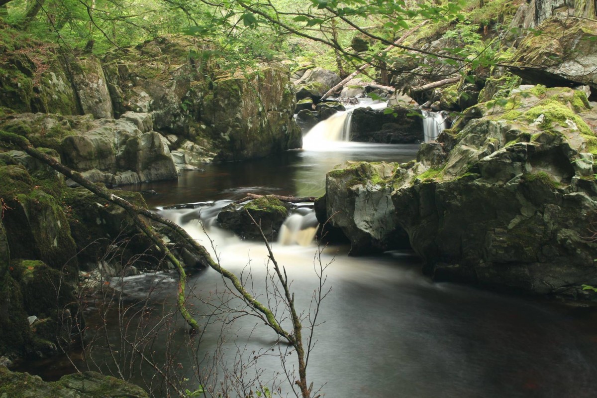 You can almost hear the gush of water rapidly flowing down this river!