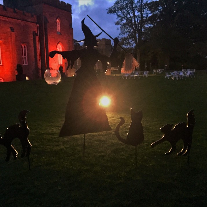 The Spooky witch and her cats that greet you at the Spirits of Scone Twilight Illuminations.