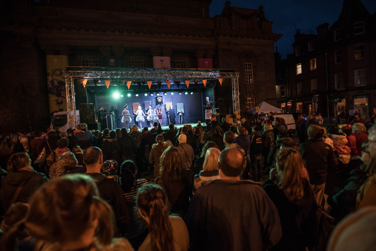 Crowds gathered to take in the impressive selection of entertainment during Halloween celebrations in Perth