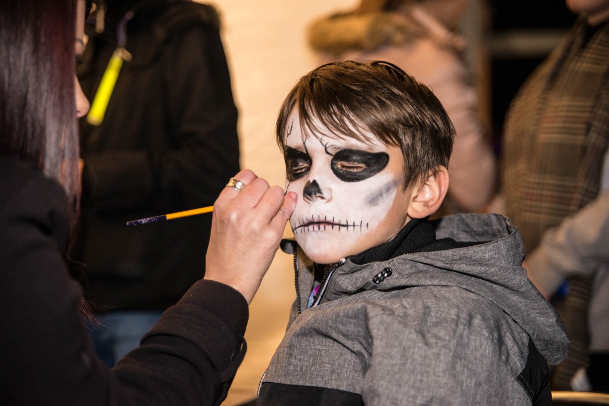 Face painters were on hand to make up young revelers as their favourite spooky characters